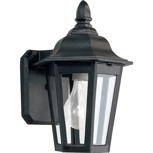 Brentwood One Light Outdoor Wall Lantern by Visual Comfort & Co. in black. Made from die cast aluminum in a unique style.
