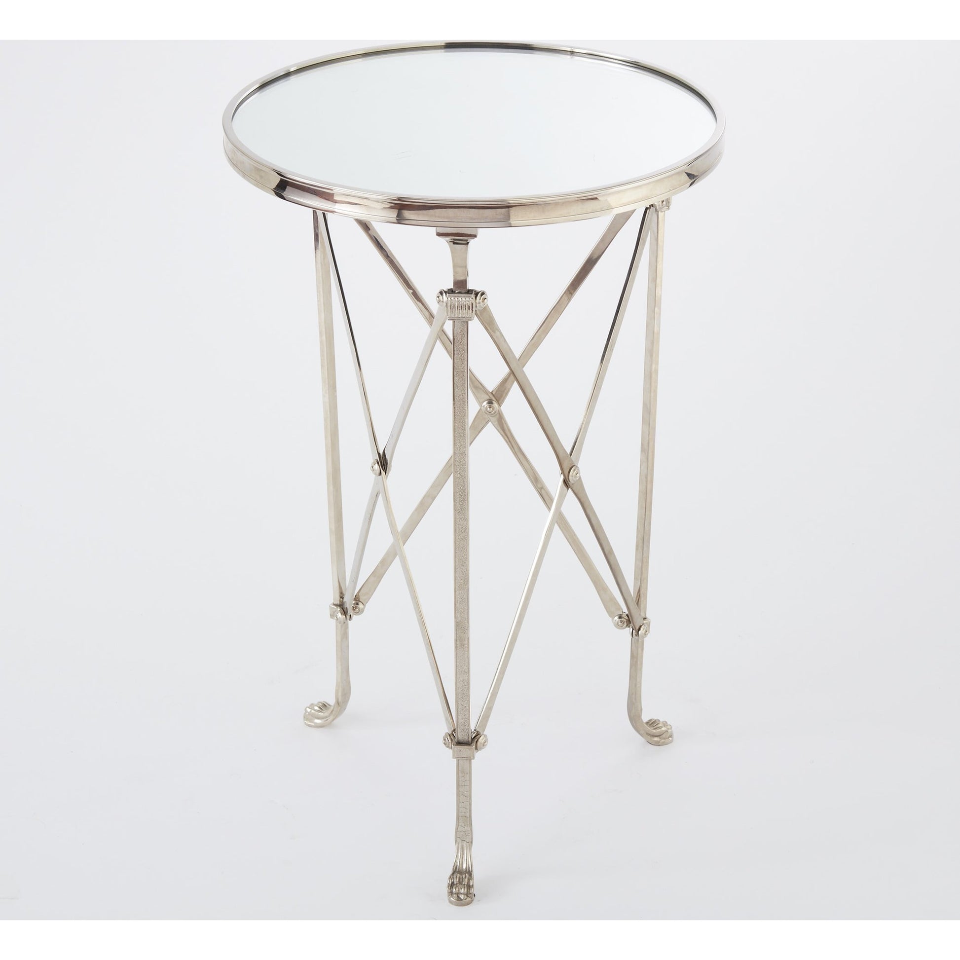 Directoire Table by Global Views in brass. Made from unique in a transitional style.