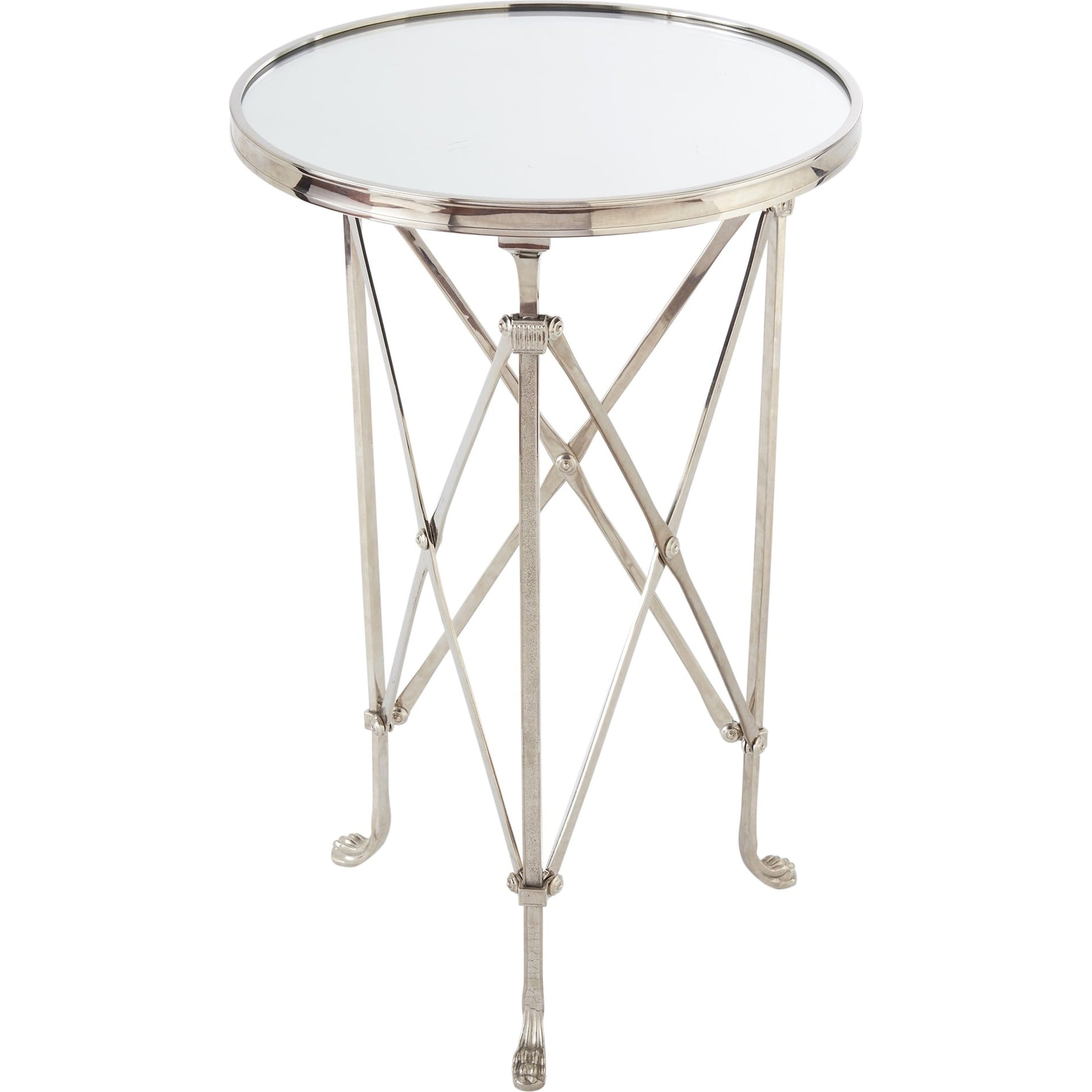 Directoire Table by Global Views in brass. Made from unique in a transitional style.