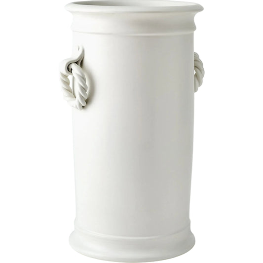 Rope Handle Vessel by Global Views in white. Made from unique in a modern style.