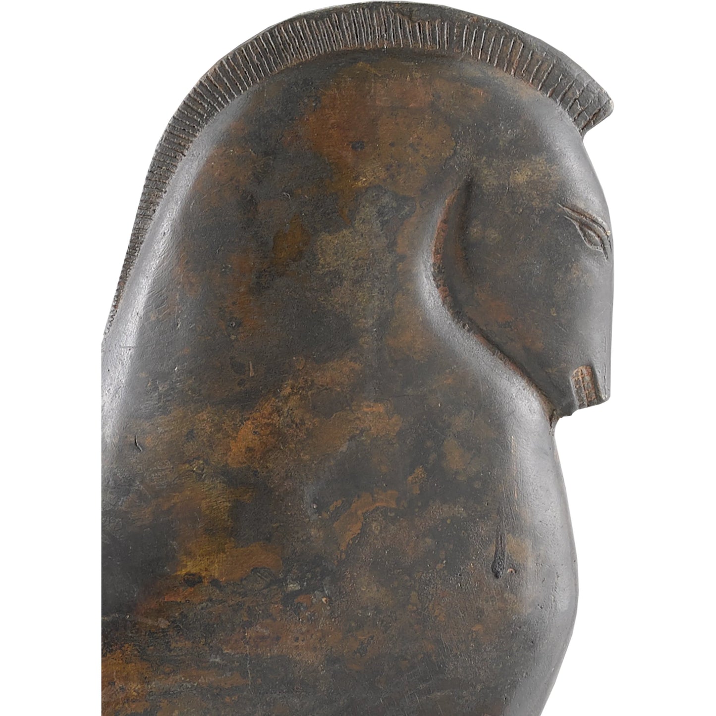 003 SR-912581 | Closeup | Assyrian Bronze Horse by Currey and Company in bronze. Made from cast bronze in a eclectic & global style.