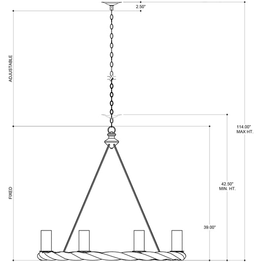 Orson Chandelier by Currey and Company in light mole. Made from wrought iron, glass in a modern style.
