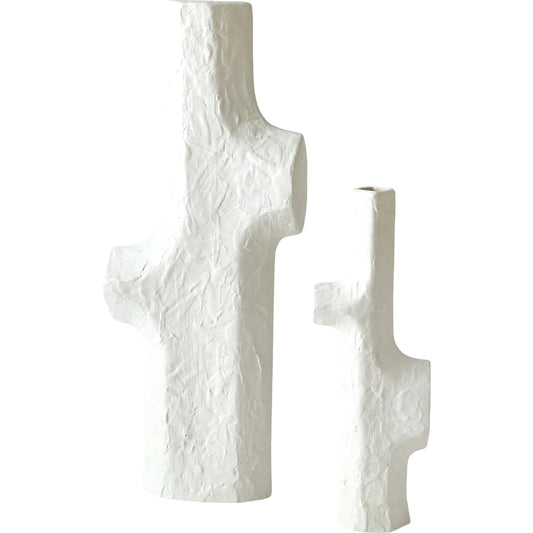 Tiered Trunk Vase by Global Views in matte white. Made from unique in a unique style.