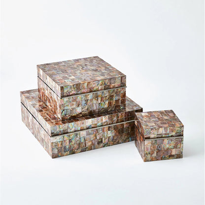 Mother Of Pearl Box by Global Views in pearl and smooth lacquer. Made from unique in a eclectic & global style.