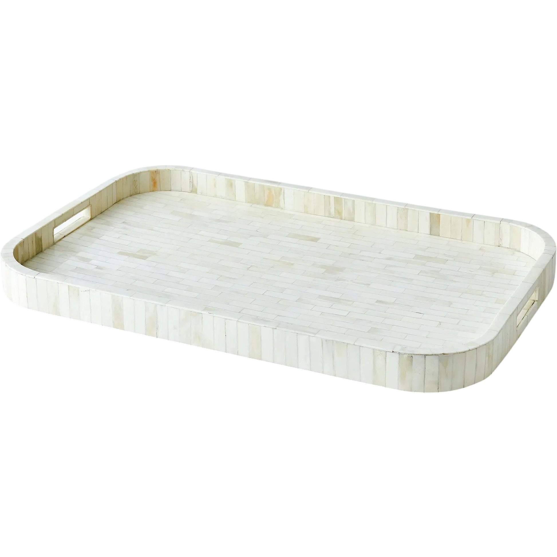 Super Ellipse Tray by Global Views. Made from mdf, buffalo bone, horn - bubalus bubalis in a transitional style.