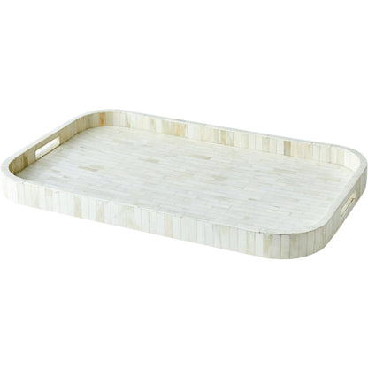 Super Ellipse Tray by Global Views. Made from mdf, buffalo bone, horn - bubalus bubalis in a transitional style.