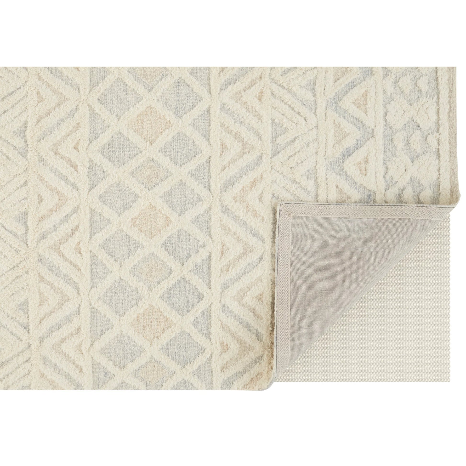 Anica Traditional Geometric Rug - 8005F by Feizy in ivory, blue, tan. Made from wool in a unique style.