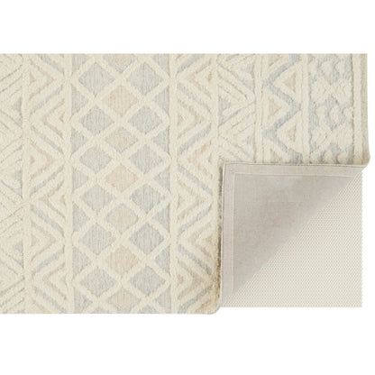 Anica Traditional Geometric Rug - 8005F by Feizy in ivory, blue, tan. Made from wool in a unique style.