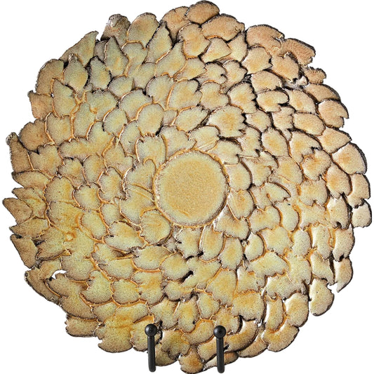 Petaled Pedestal Plate by Global Views in natural. Made from unique in a unique style.