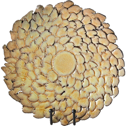Petaled Pedestal Plate by Global Views in natural. Made from unique in a rustic style.