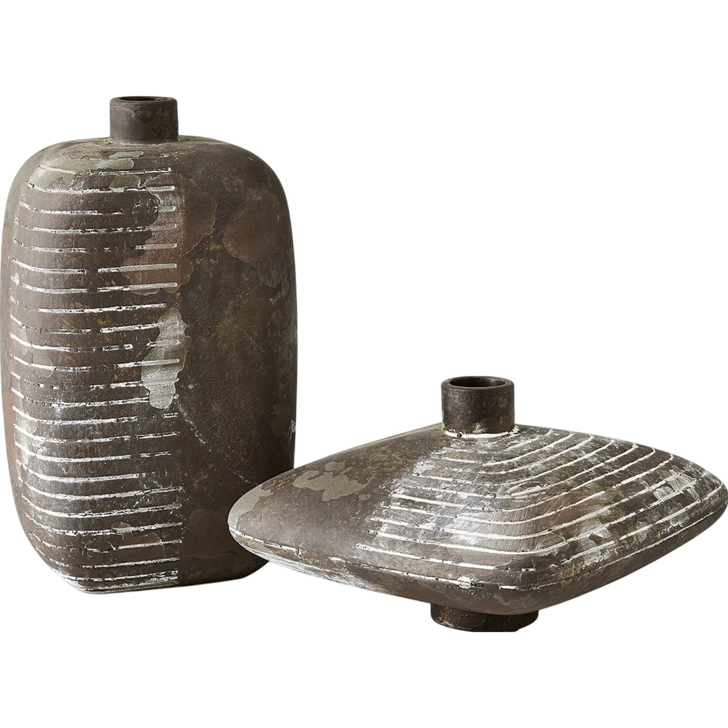 004 SI-2323883,SI-2323884 | Additional Silo | Lantern Vase by Global Views in red. Made from unique in a rustic style.