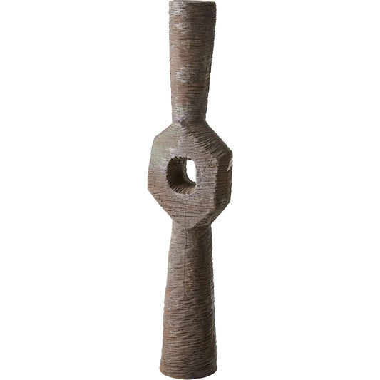 Ebba Vase by Global Views in brown. Made from unique in a rustic style.