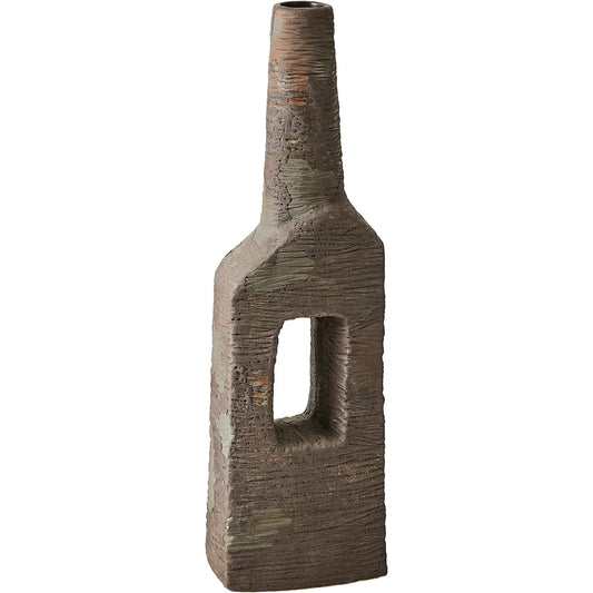 Ebba Vase by Global Views in brown. Made from unique in a rustic style.