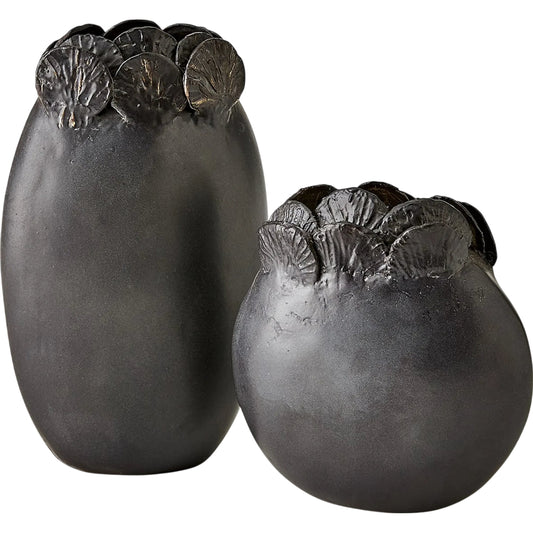 Sand Dollar Vase by Global Views in black. Made from unique in a unique style.