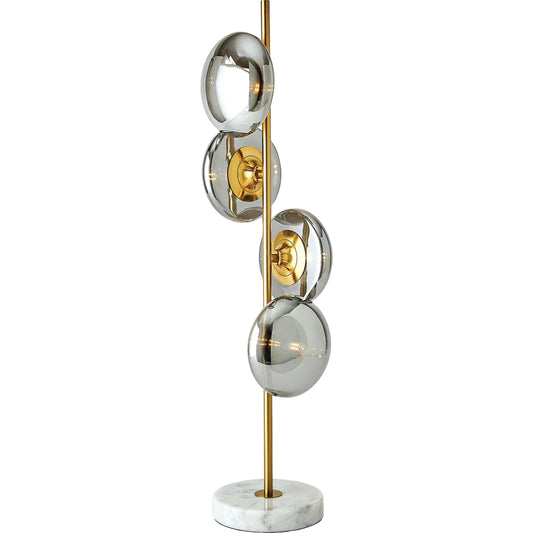 Stellar Table Lamp by Global Views in white, red and marble. Made from unique in a modern style.