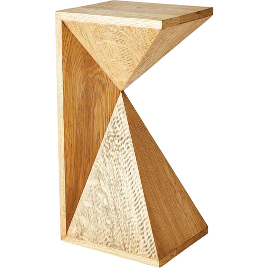 Asymmetrical Angle Side Table by Global Views. Made from oak, oak wood in a transitional style.