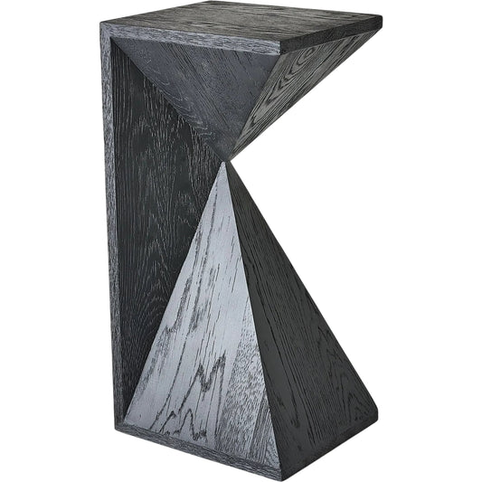 Asymmetrical Angle Side Table by Global Views. Made from oak, oak wood in a transitional style.