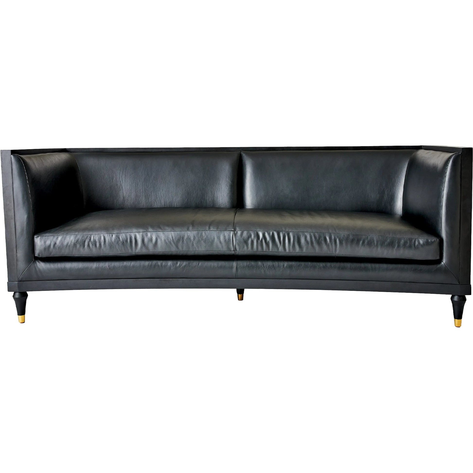 Arc Sofa by Global Views in black and brass. Made from unique in a traditional style.