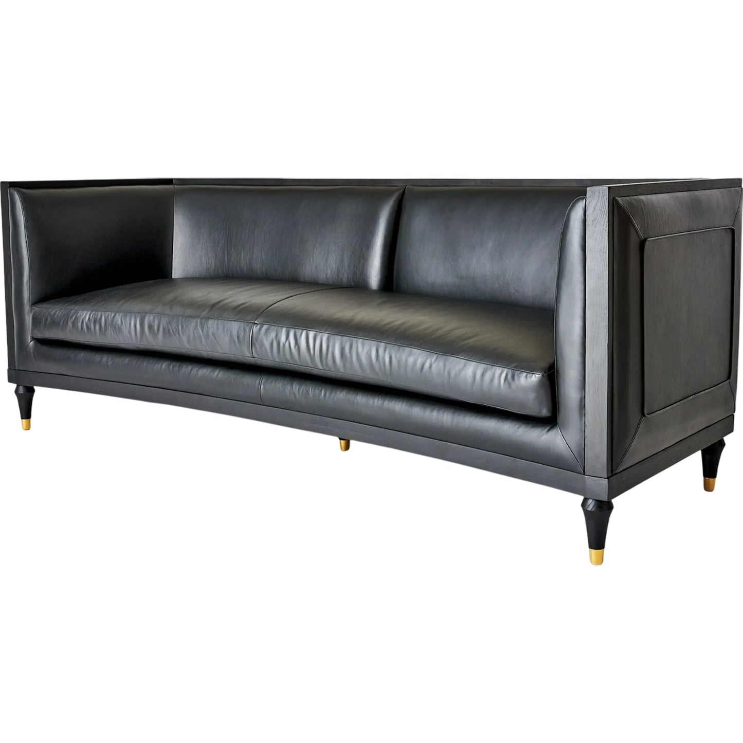 001 SI-2323078 | Primary Silo | Arc Sofa by Global Views in black and brass. Made from unique in a traditional style.