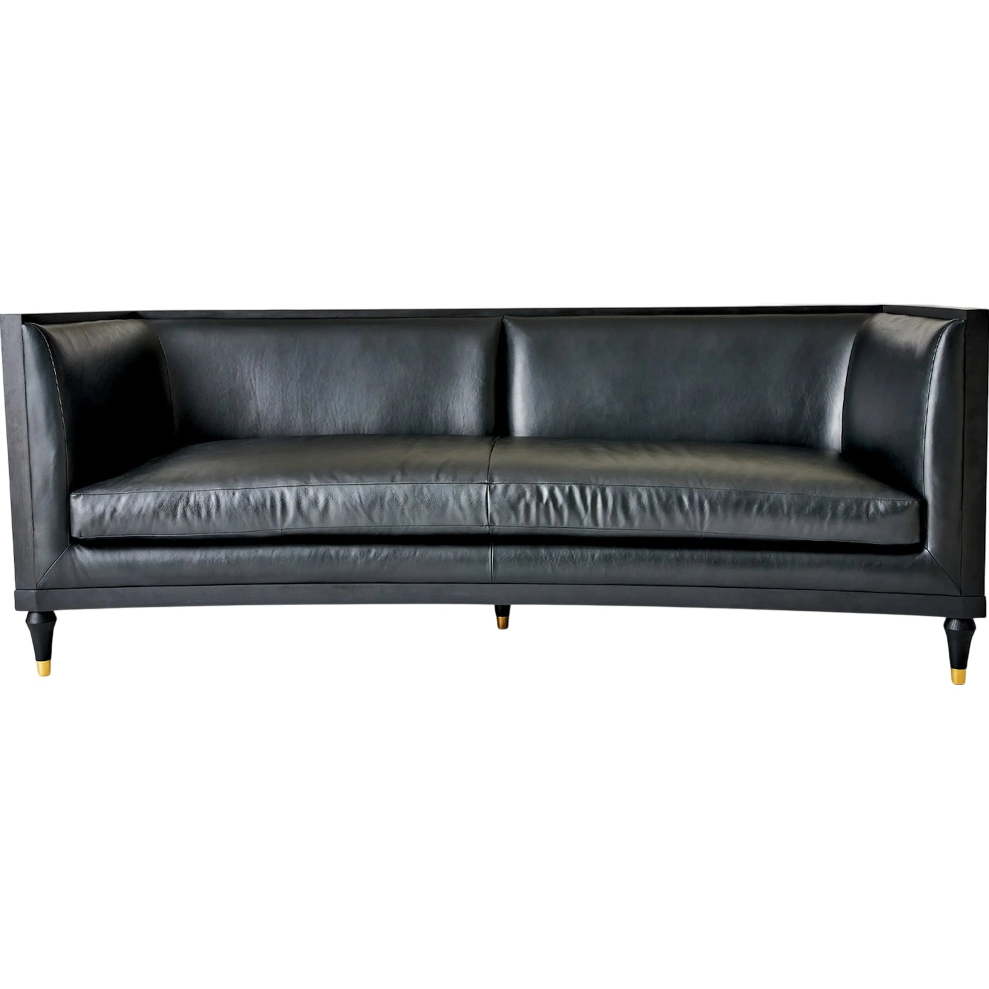 Arc Sofa by Global Views in black and brass. Made from unique in a traditional style.