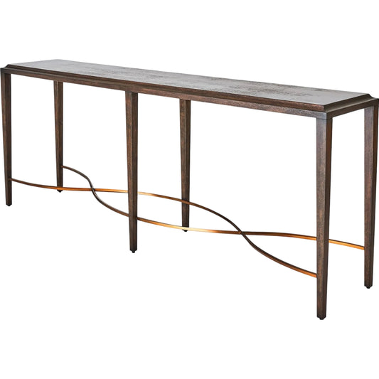 Twisted Rail Console by Global Views in walnut. Made from unique in a unique style.