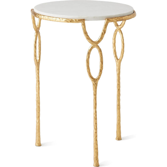 Chiseled Loop Table by Global Views. Made from cast iron, white marble in a modern style.