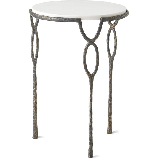 Chiseled Loop Table by Global Views. Made from cast iron, white marble in a modern style.