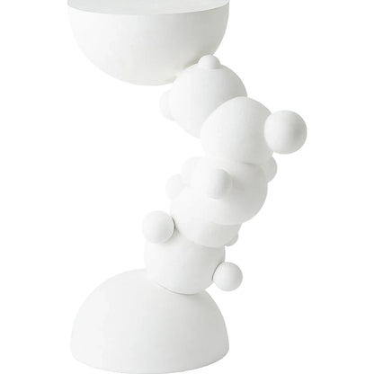 Bubbles Side Table by Global Views in matte white. Made from cast aluminum in a modern style.