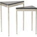 Triangular Nesting Tables (Set of 2) by Global Views. Made from iron, marble in a transitional style.