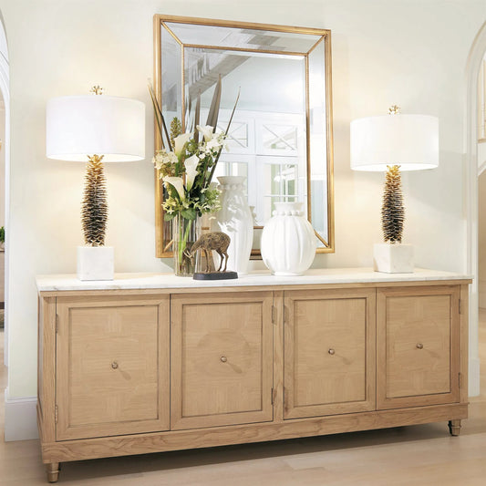 Directoire Console by Global Views in natural, red and marble. Made from unique in a transitional style.