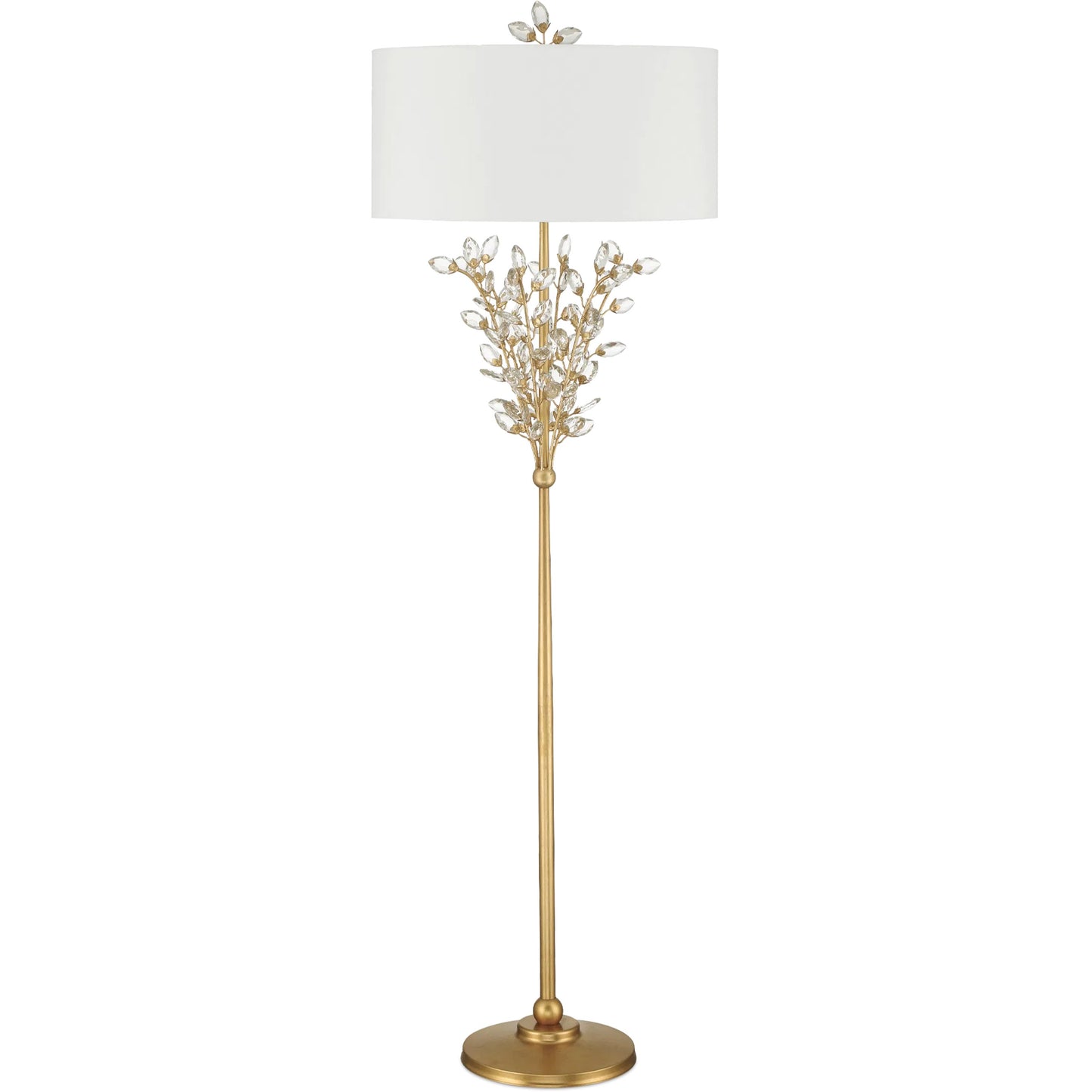 005 SI-2387028 | Additional Silo | Forget-Me-Not Floor Lamp by Currey and Company. Made from crystal, metal in a modern style.
