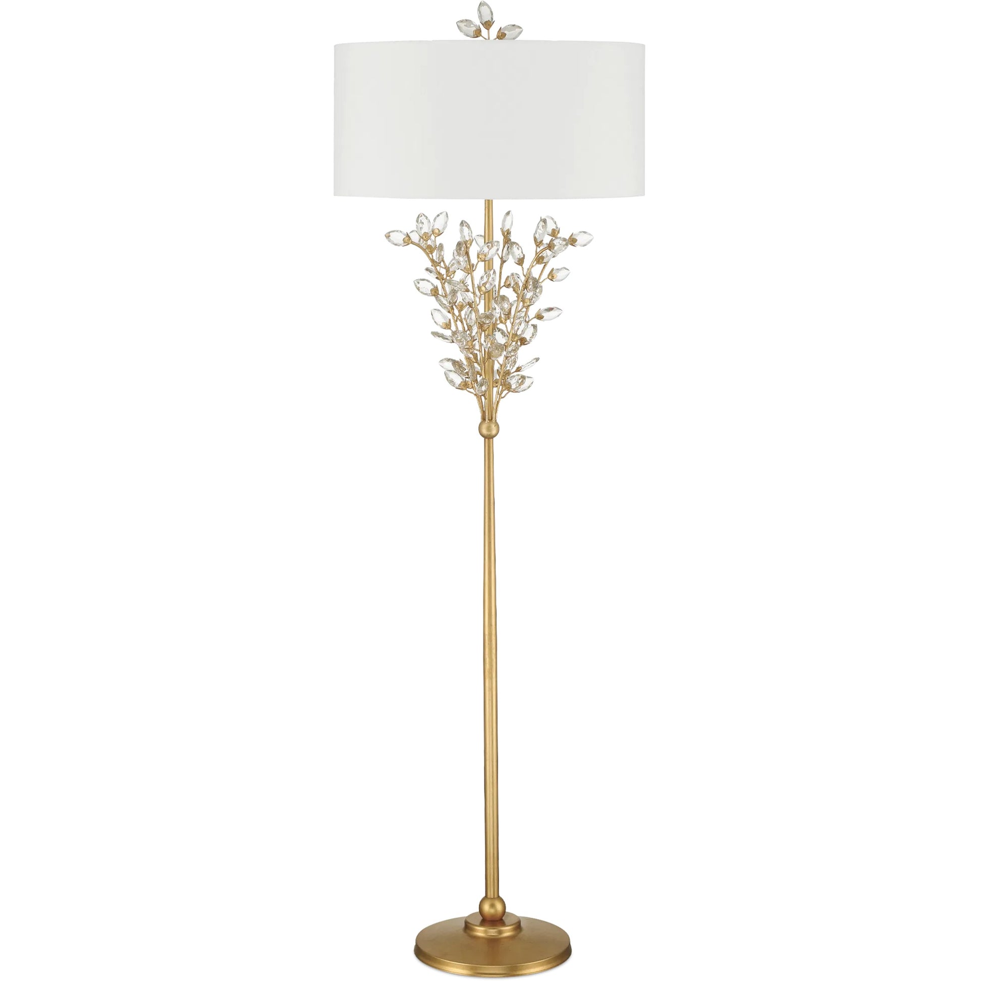 Forget-Me-Not Floor Lamp by Currey and Company. Made from crystal, metal in a modern style.