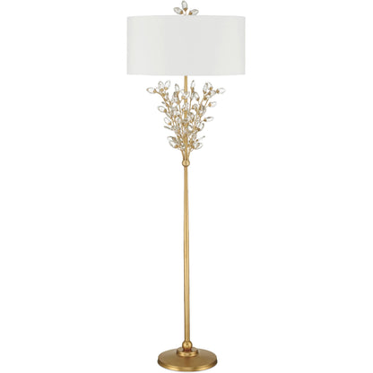 Forget-Me-Not Floor Lamp by Currey and Company. Made from crystal, metal in a modern style.