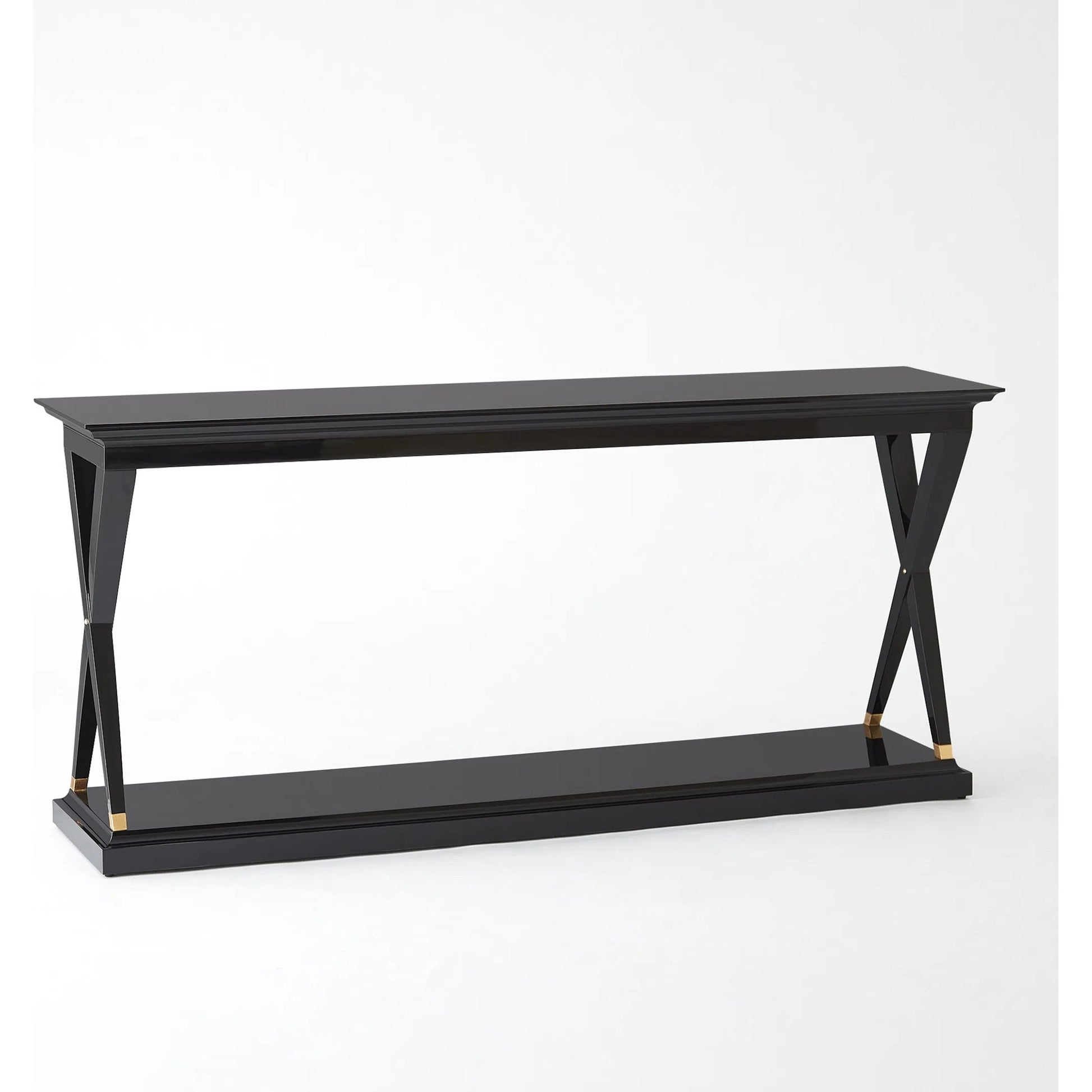 X-Console by Global Views in black. Made from mahogany wood in a modern style.