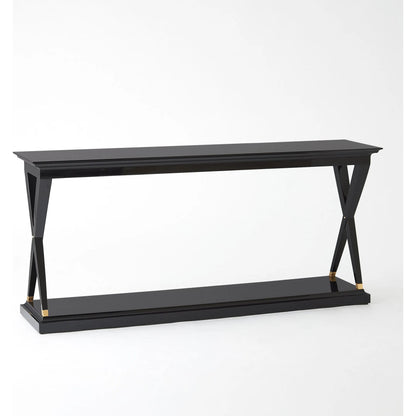 X-Console by Global Views in black. Made from mahogany wood in a modern style.