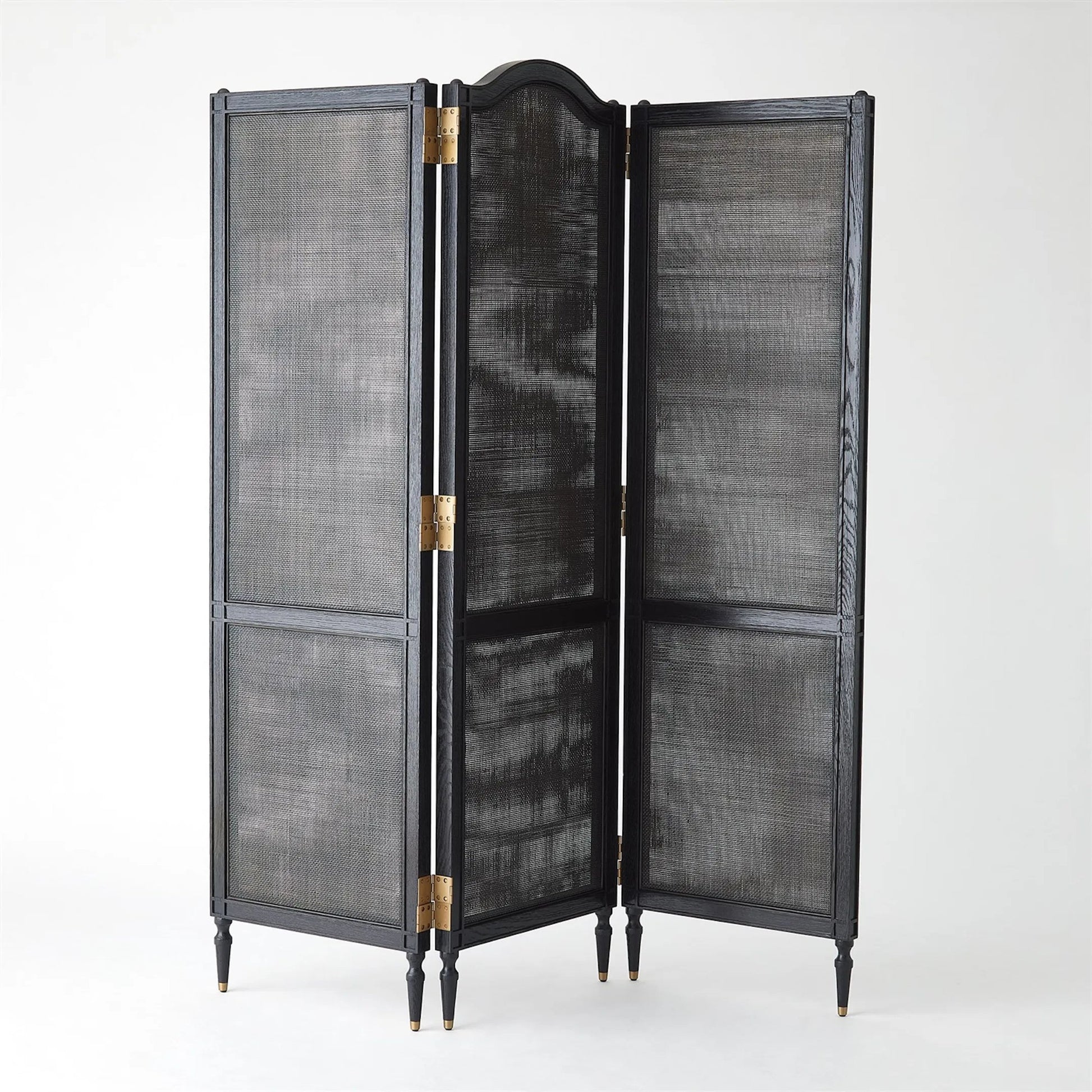 Josephine Screen by Global Views in blackened oak. Made from unique in a transitional style.