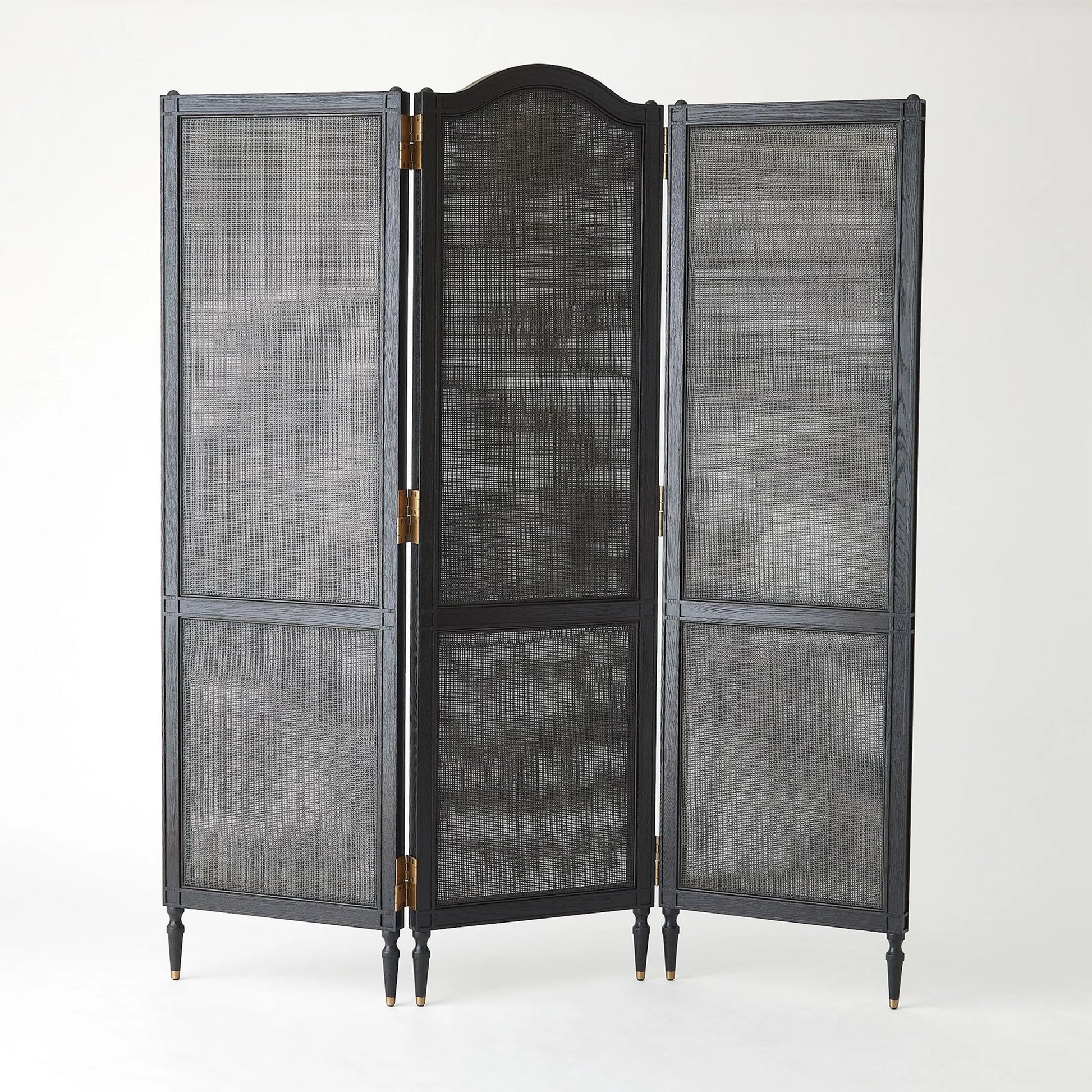Josephine Screen by Global Views in blackened oak. Made from unique in a transitional style.