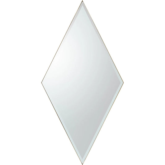 Elongated Diamond Mirror by Global Views in brass. Made from unique in a transitional style.