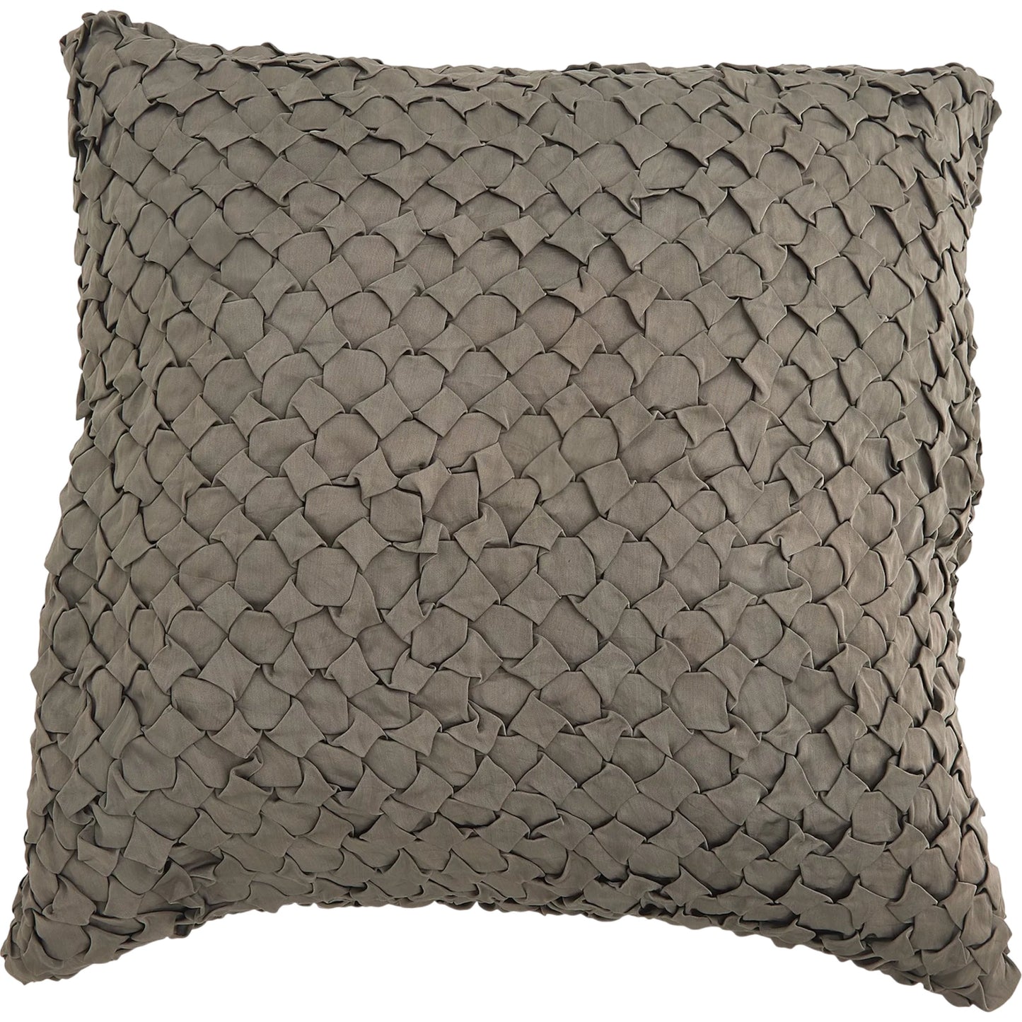 002 SI-2446127 | Primary Silo | Diamond Ruche Pillow by Global Views in grey. Made from front, back surface: 100% viscose satin in a eclectic & global style.