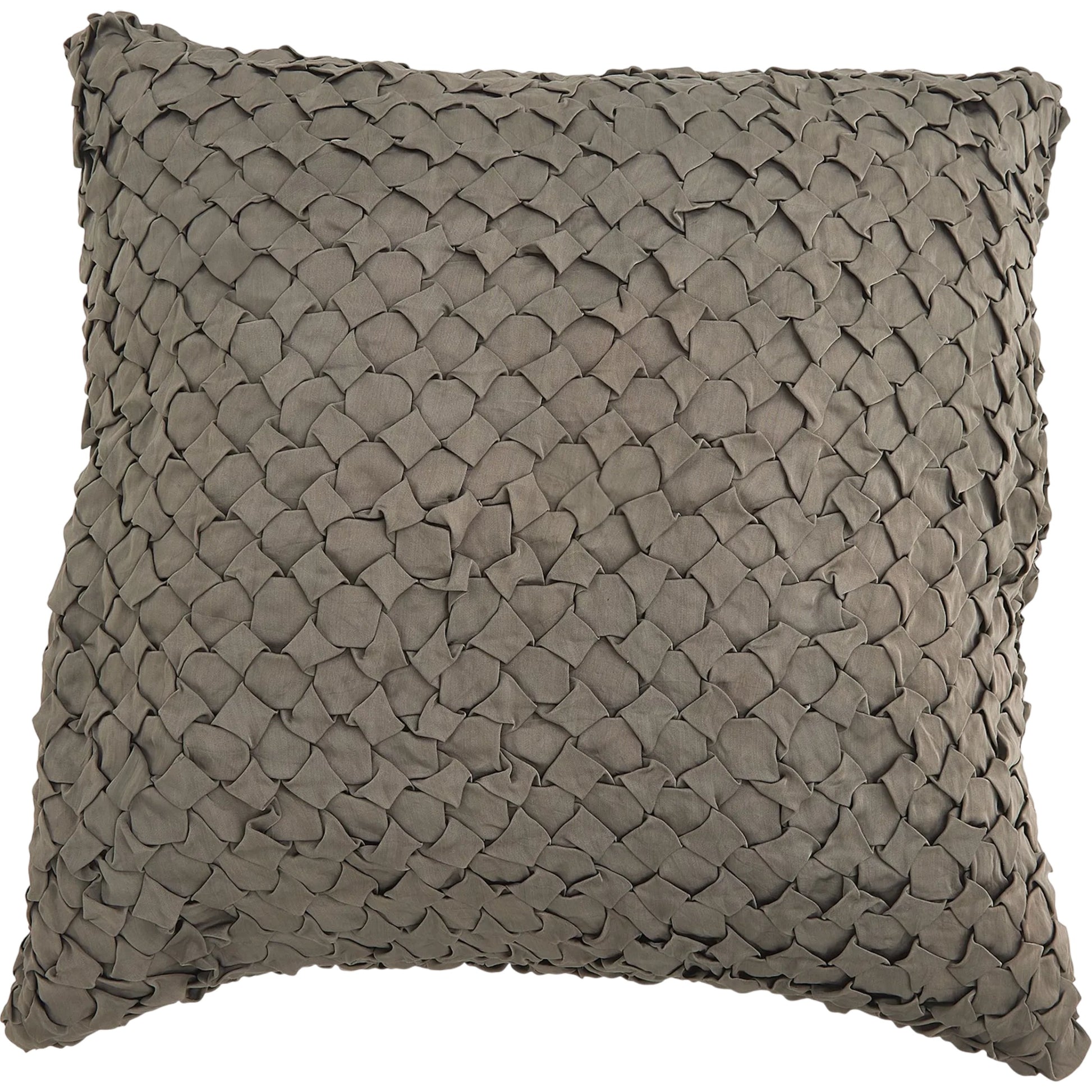 Diamond Ruche Pillow by Global Views in grey. Made from front, back surface: 100% viscose satin in a eclectic & global style.