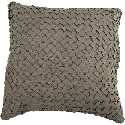 Diamond Ruche Pillow by Global Views in grey. Made from front, back surface: 100% viscose satin in a eclectic & global style.