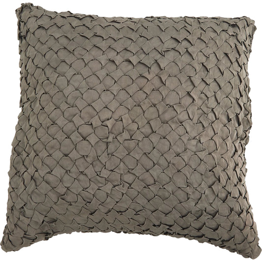 Diamond Ruche Pillow by Global Views in grey. Made from front, back surface: 100% viscose satin in a eclectic & global style.