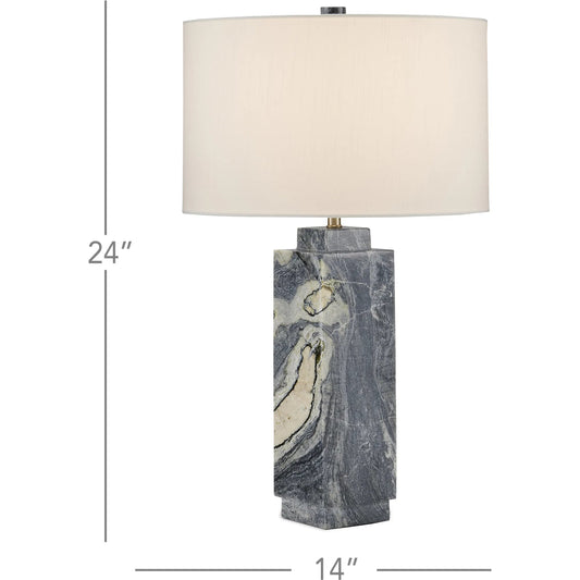 Ashlar Marble Table Lamp by Currey and Company. Made from marble in a modern style.