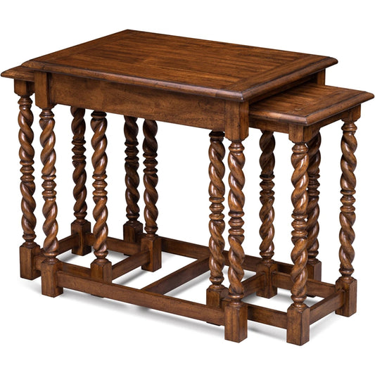 Serpentine Nesting Tables by Maitland-Smith. Made from unique in a traditional style.
