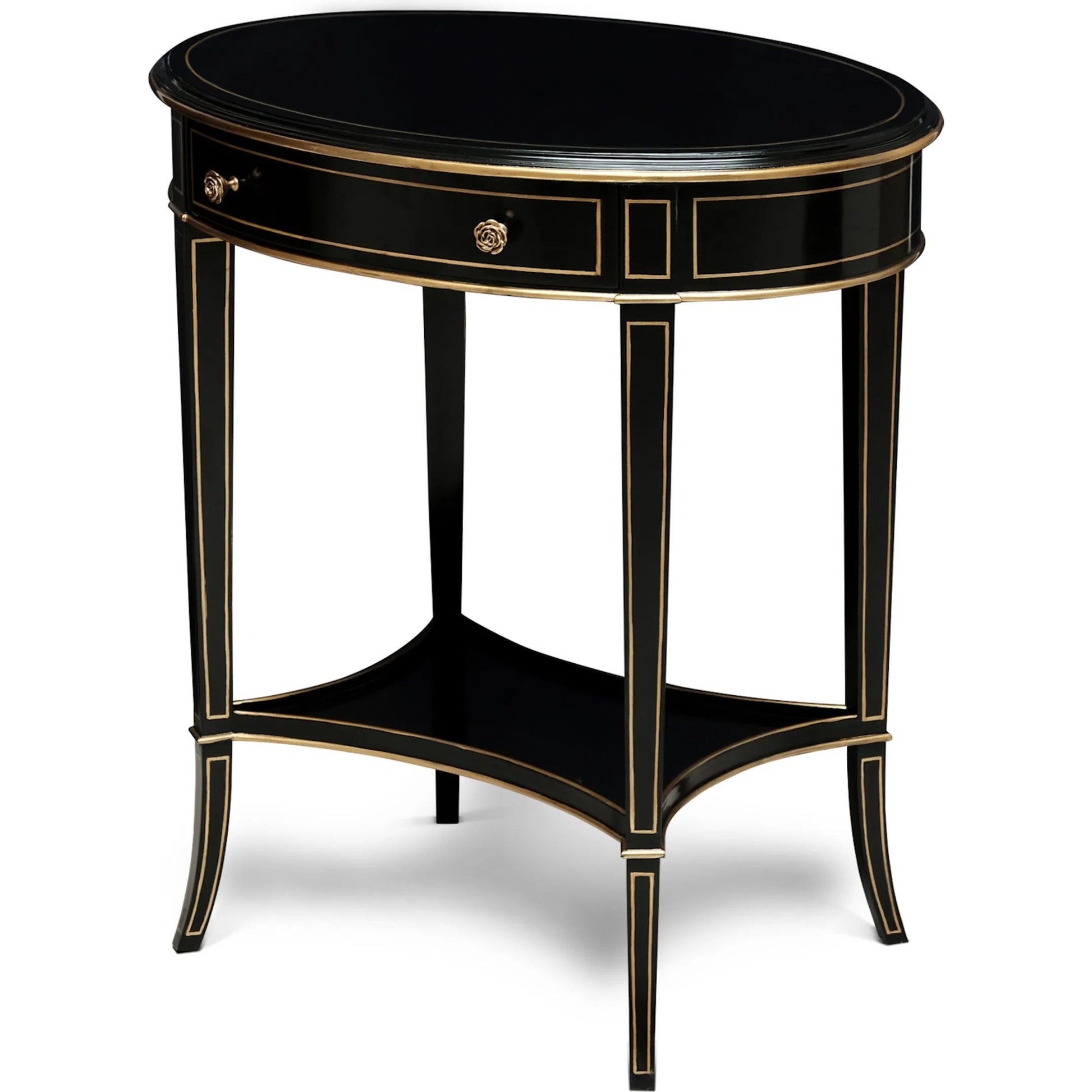 Equinox Oval Side Table by Maitland-Smith. Made from unique in a transitional style.