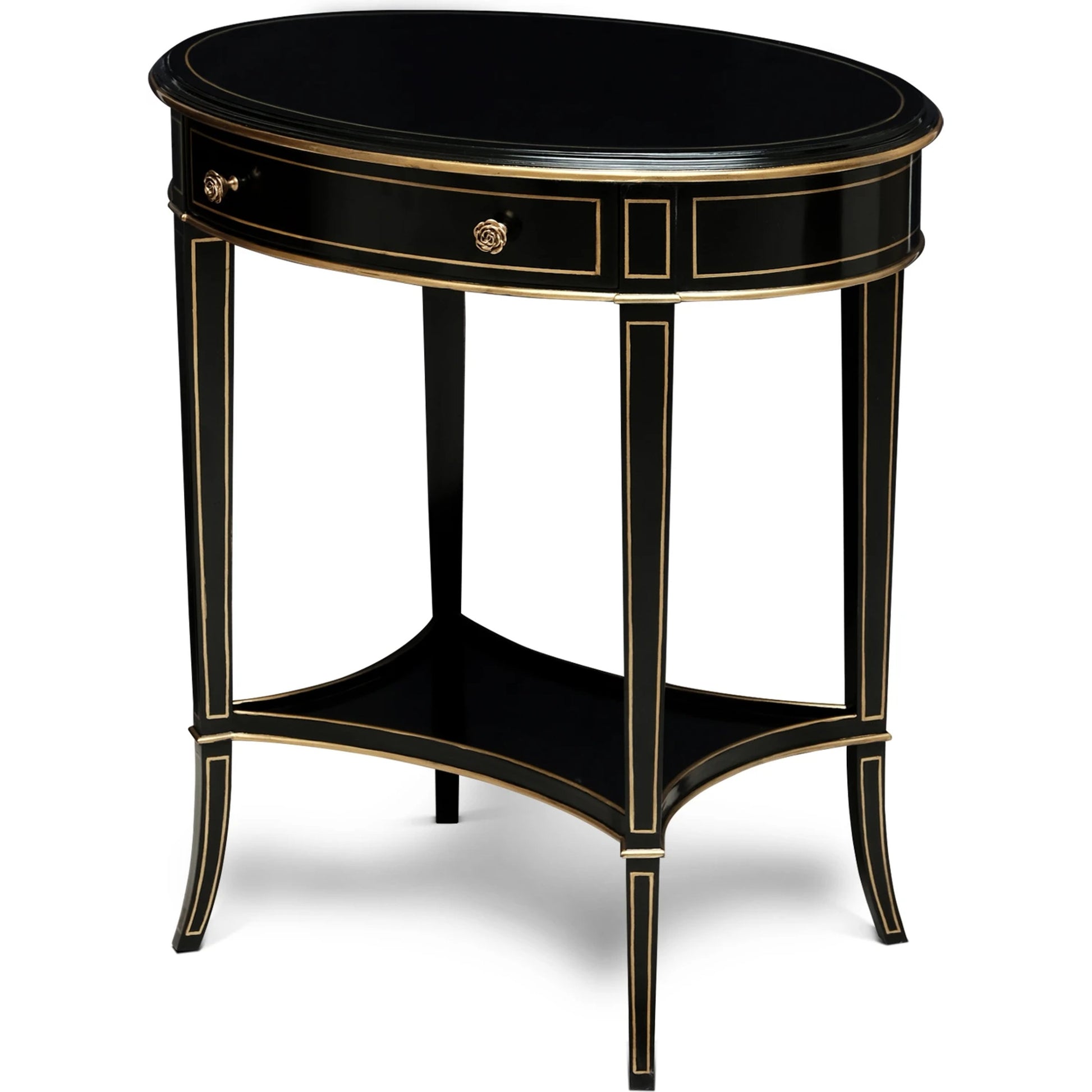 Equinox Oval Side Table by Maitland-Smith. Made from unique in a transitional style.