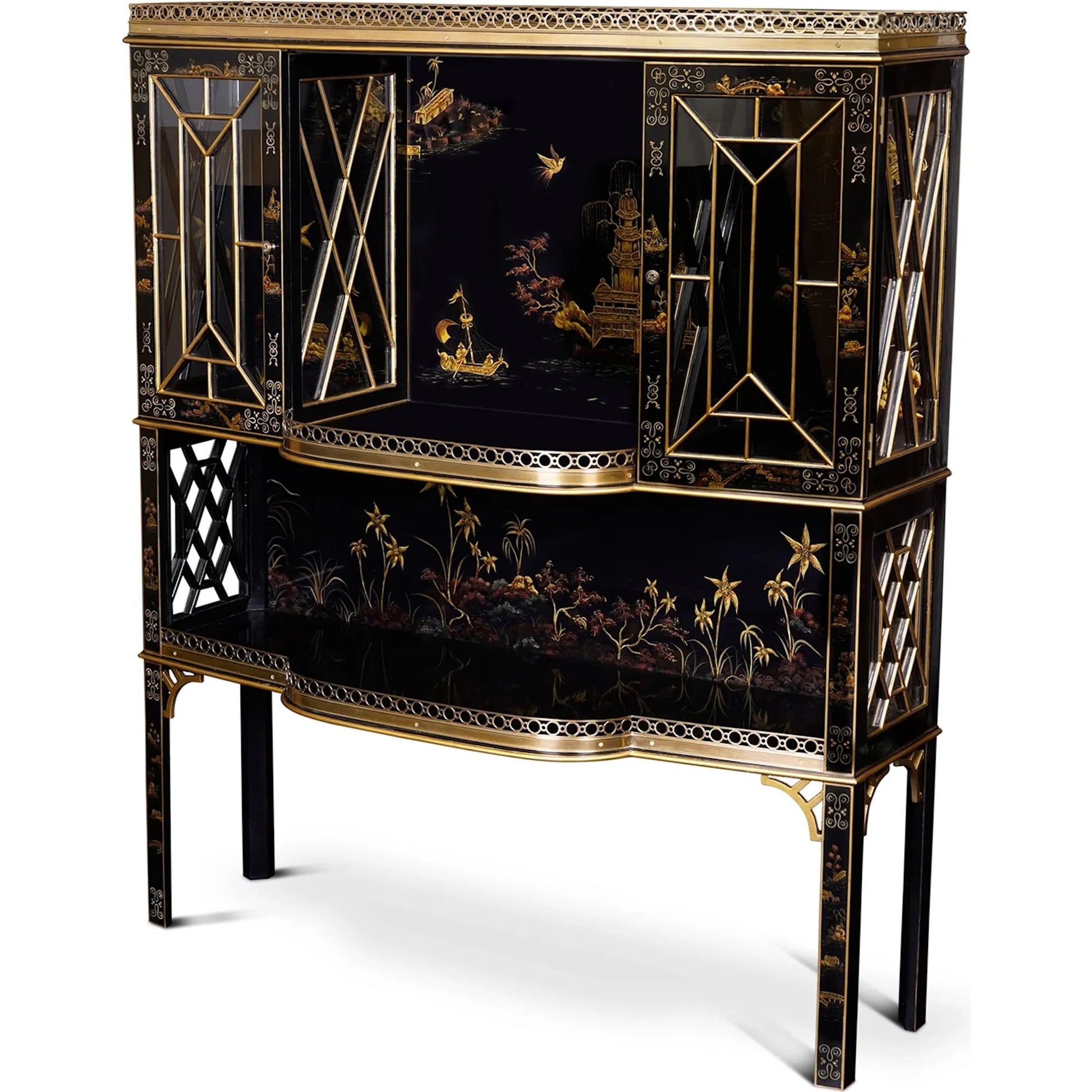 Chinoiserie Bar Cabinet by Maitland-Smith. Made from unique in a traditional style.