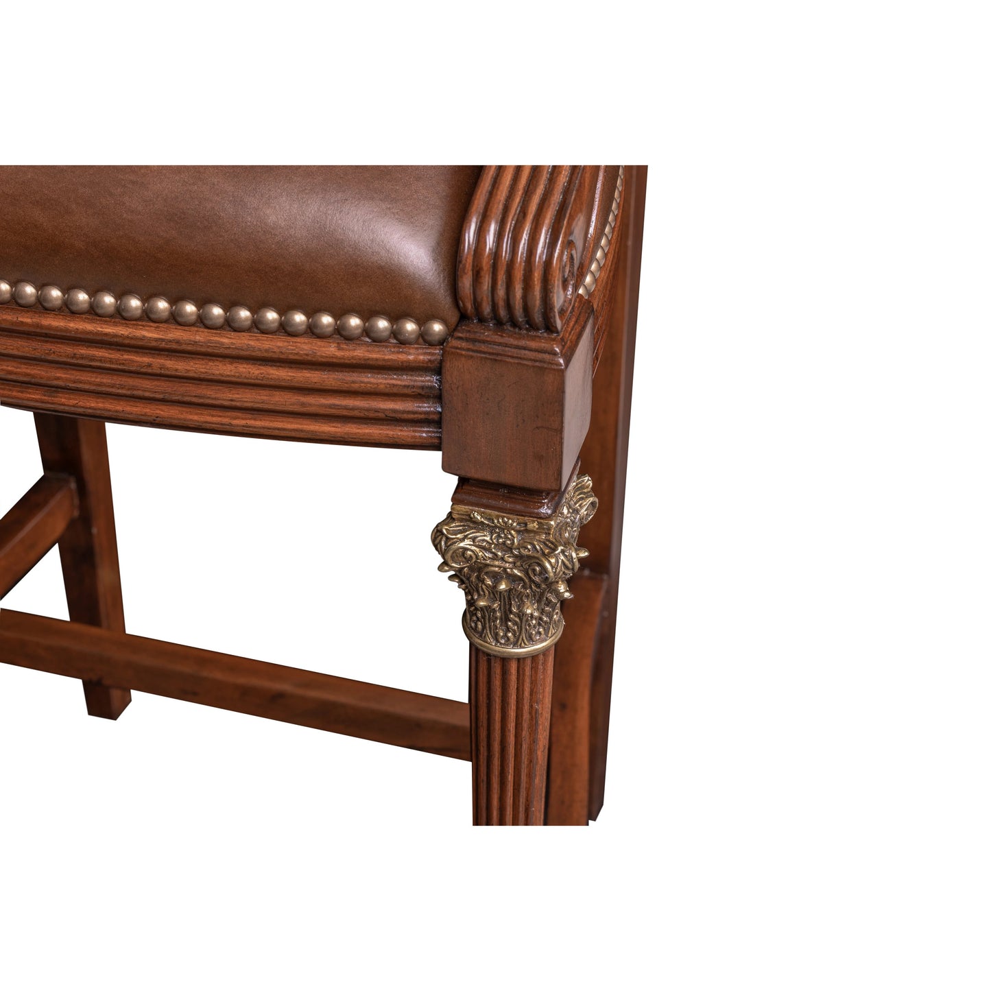 005 SI-2016148 | Closeup | Quarter Bar Stool by Maitland-Smith. Made from unique in a traditional style.