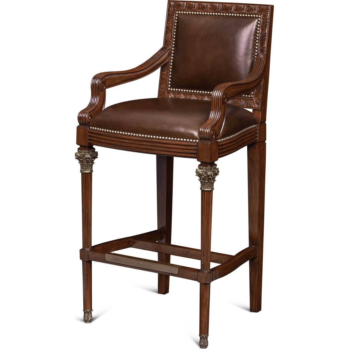 001 SI-2016148 | Primary Silo | Quarter Bar Stool by Maitland-Smith. Made from unique in a traditional style.