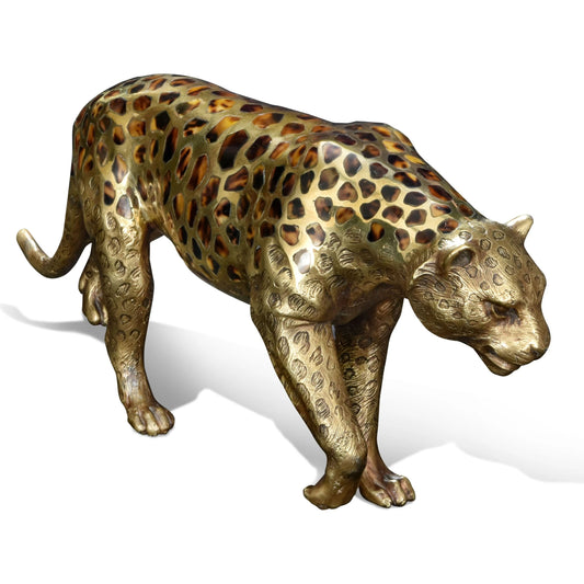 Prowling Leopard Sculpture by Maitland-Smith. Made from unique in a traditional style.